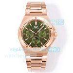 Swiss Clone IWC Schaffhausen Ingenieur Green Dial Rose Gold Perpetual Calendar Watch 